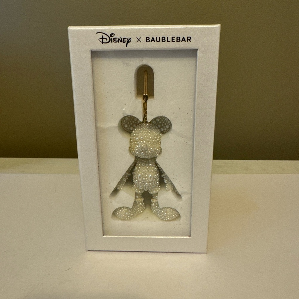 Disney BaubleBar bag charm pearled Mickey Mouse